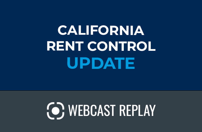 CA Rent Control Webcast Replay